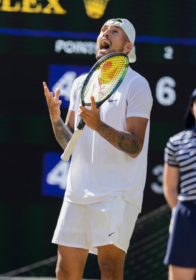 Nick Kyrgios complained to the umpire that a "drunk" woman had been talking to him during points