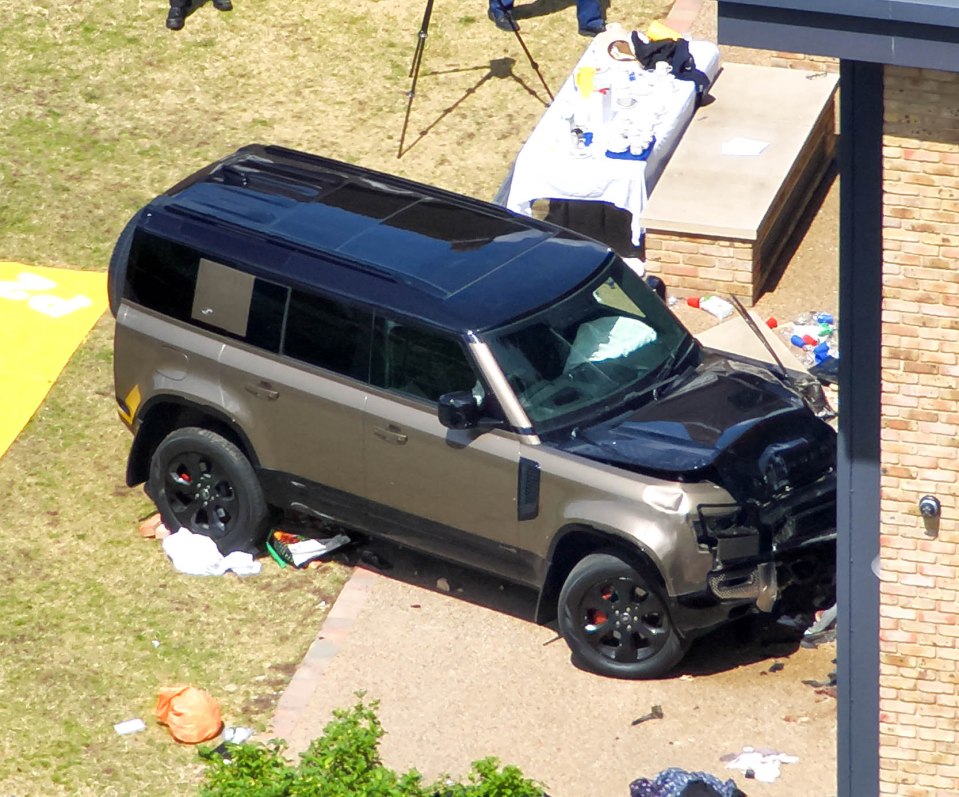 A Land Rover hit one of the buildings at The Study prep school in Wimbledon yesterday