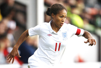 Rachel Yankey, pictured in 2011, played in two World Cups for the England Lionesses