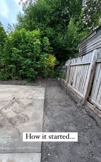 The woman completely renovated the fence by herself