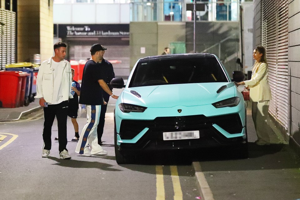 Grealish's flash motor blocked the pavement while he and girlfriend Sasha Attwood went out for a fancy dinner