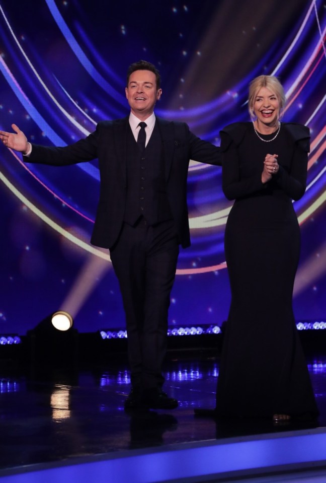 Editorial use only..Mandatory Credit: Photo by Matt Frost/ITV/Shutterstock (12787952c)..Stephen Mulhern and Holly Willoughby..'Dancing On Ice' TV show, Series 14, Episode 4, Hertfordshire, UK - 06 Feb 2022