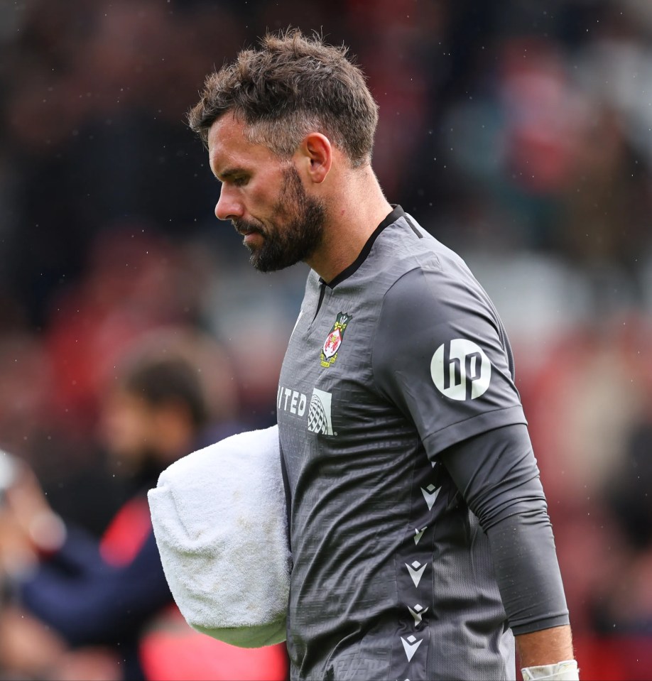 Foster appears dejected after conceding five at home to MK Dons earlier this month