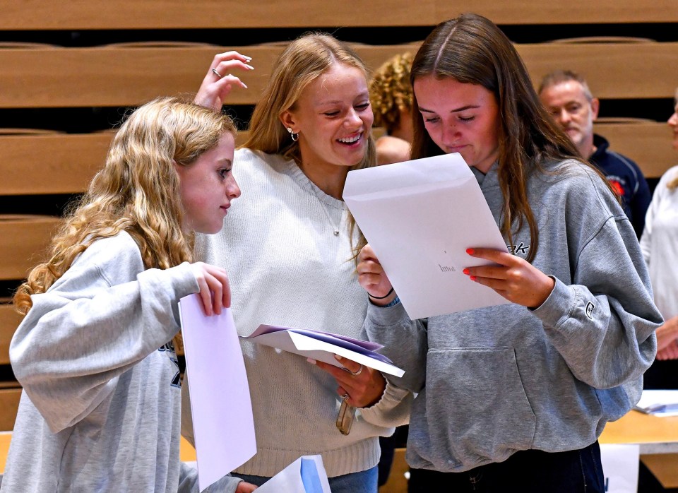 Students get their GCSE results today at Churchers College, Petersfield, Hants