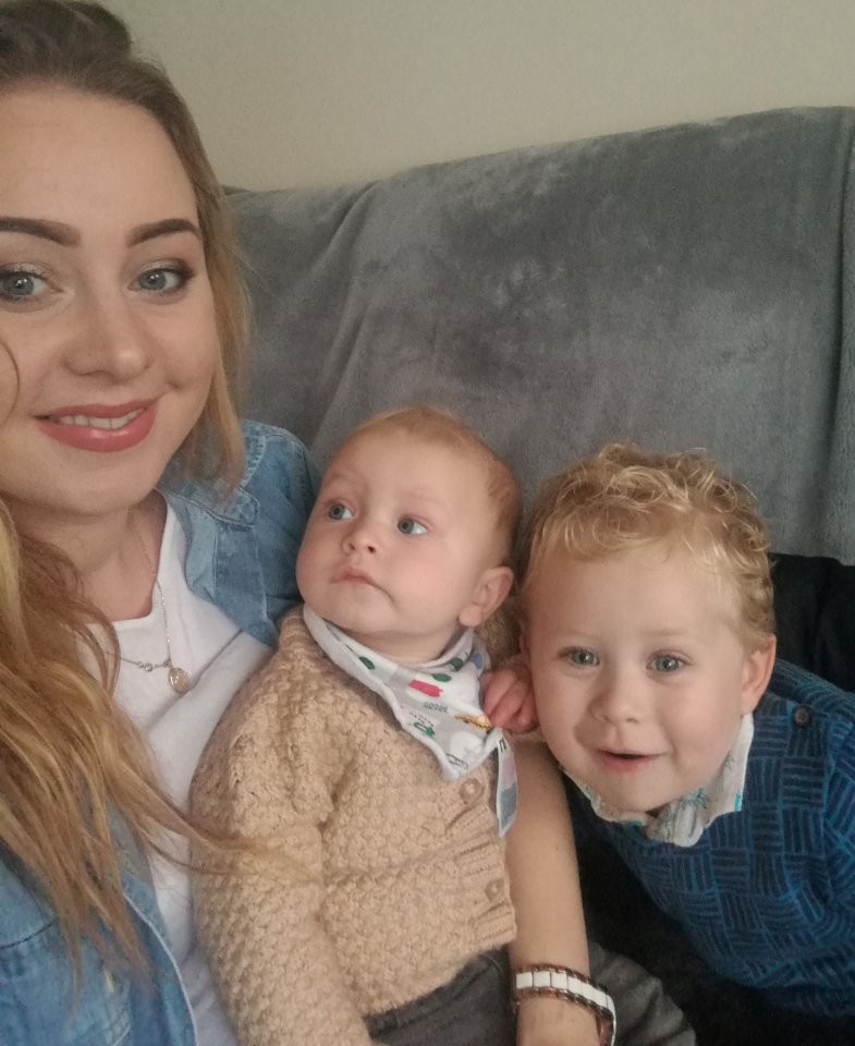 The mum with her children, Chester and Elijah