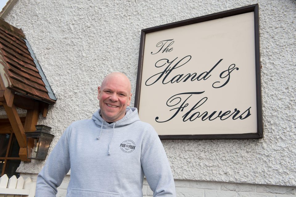 Tom Kerridge outside his pub The Hand & Flowers