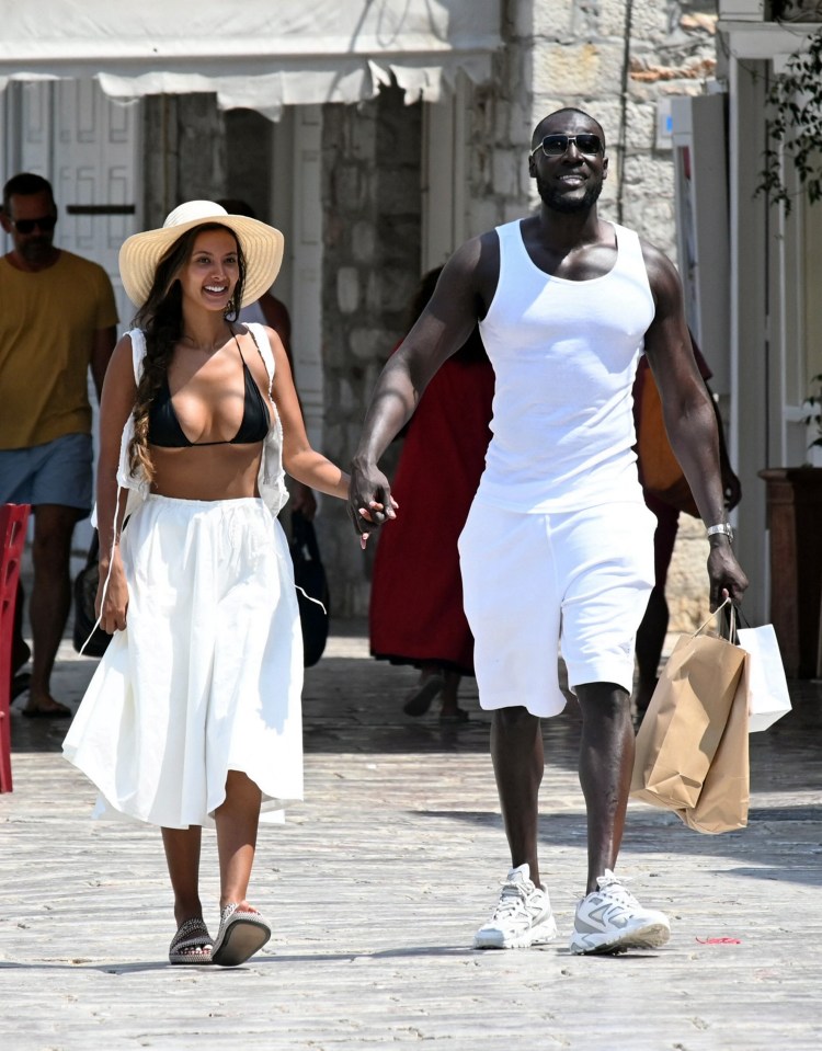 Maya Jama and Stormzy were snapped holding hands while on holiday in Greece