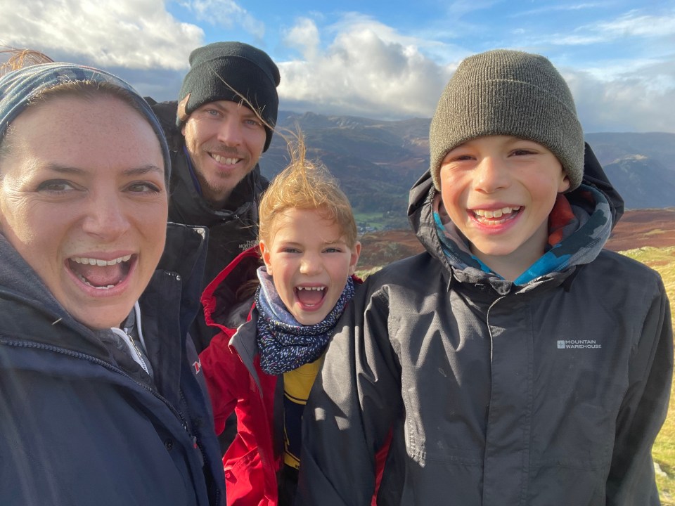 The schoolgirl with her dad Andy, mum Sarah and brother Harry