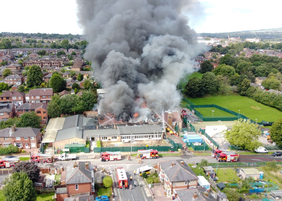 A massive blaze has broken out at a Manchester primary school