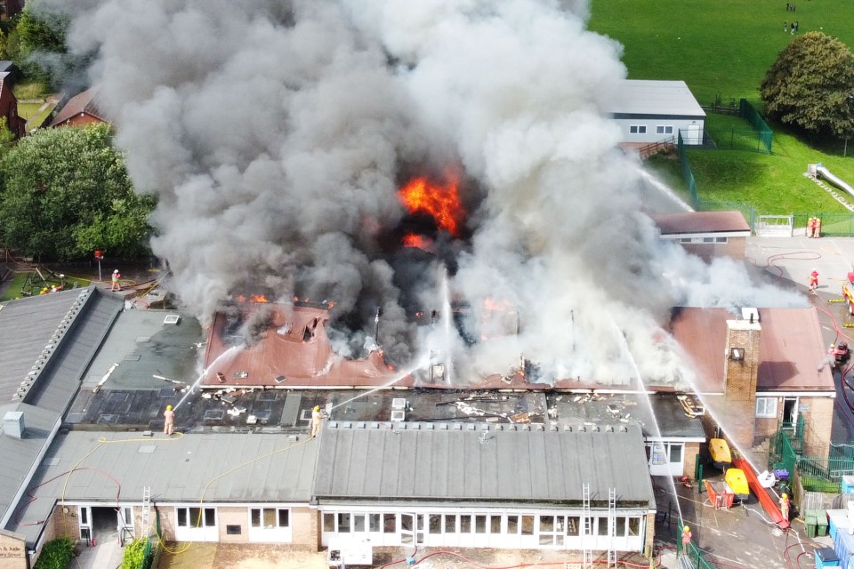 The fire is said to have started in SS Simon and Jude CE Primary School's roof