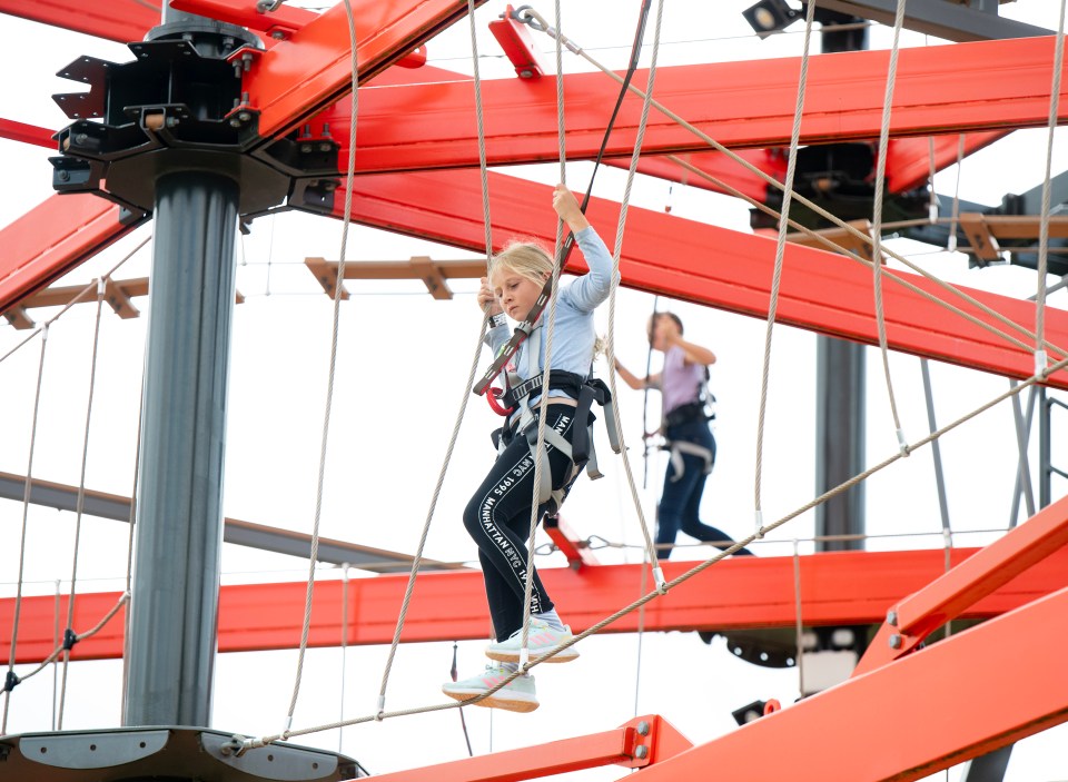 You can take on the High Ropes, where you're strapped into a harness that would allow us to walk 65ft in the air