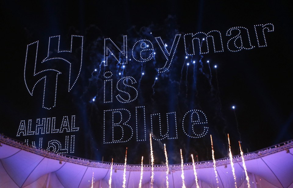 Another hologram read: "Neymar is a blue"