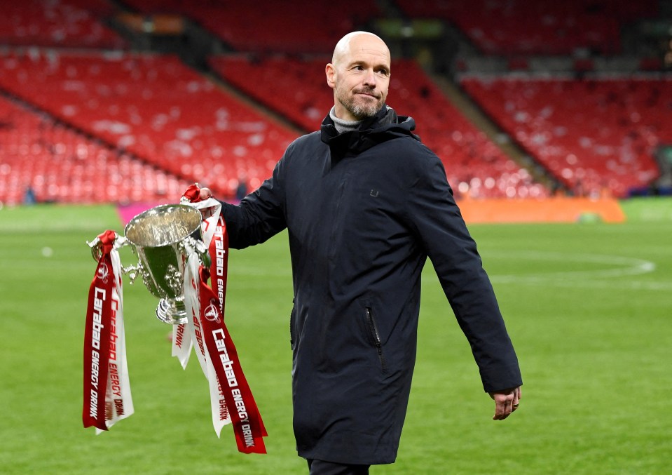 Erik ten Hag won the Carabao Cup last season and could get a bigger trophy this year