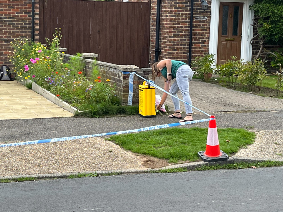 A cordon is in place at the scene