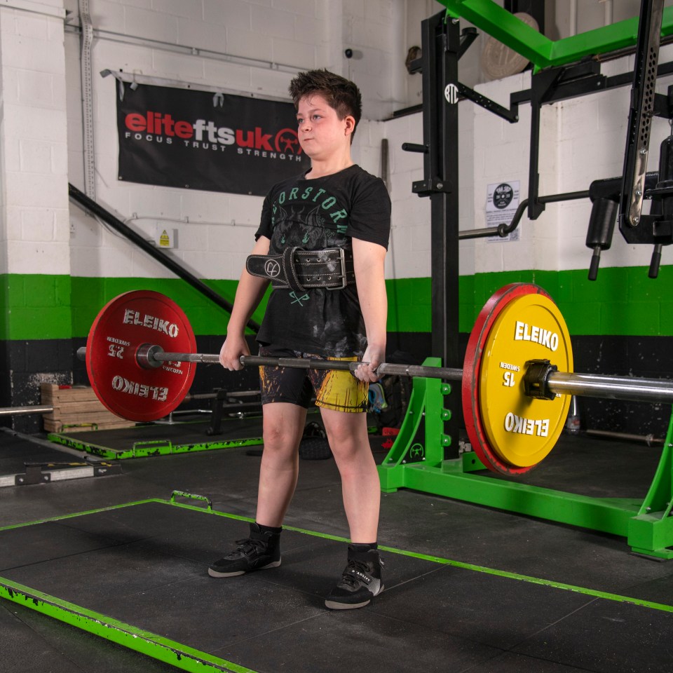 He can impressively deadlift 115kg and squat lift 100kg