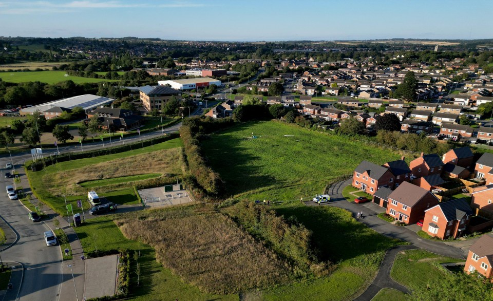 The glider crashed yards from a housing estate