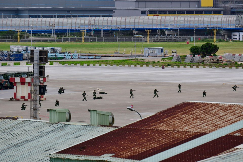 Soldiers during a training exercise at a military base