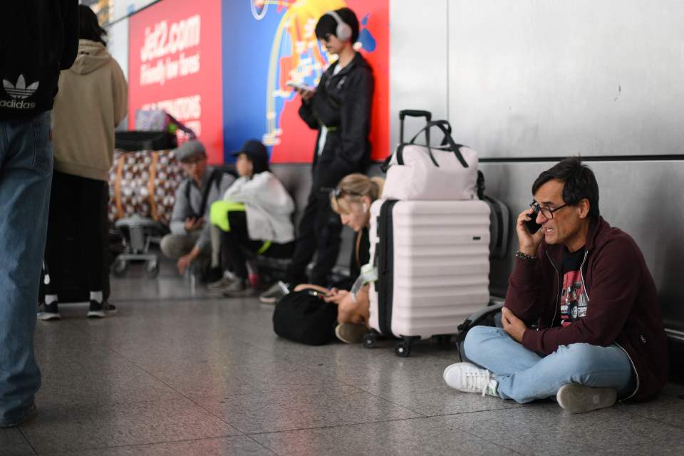 Passengers waiting at Stansted Airport are exhausted and fed up