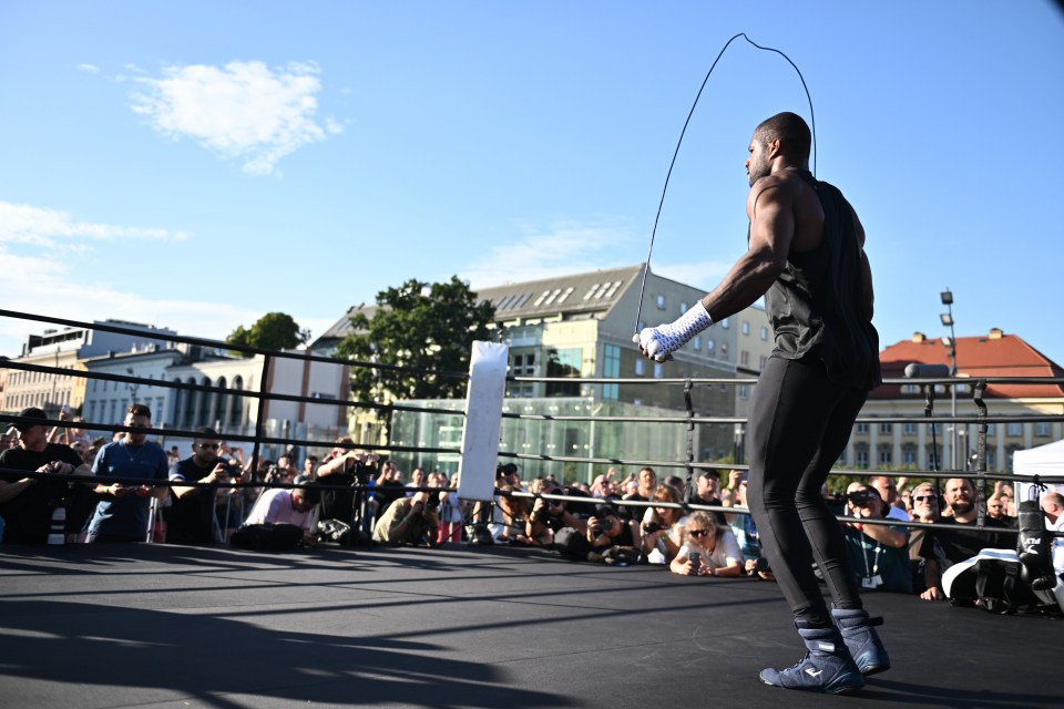 Britain’s Daniel Dubois prepares to face Oleksandr Usyk n Wroclaw, Poland