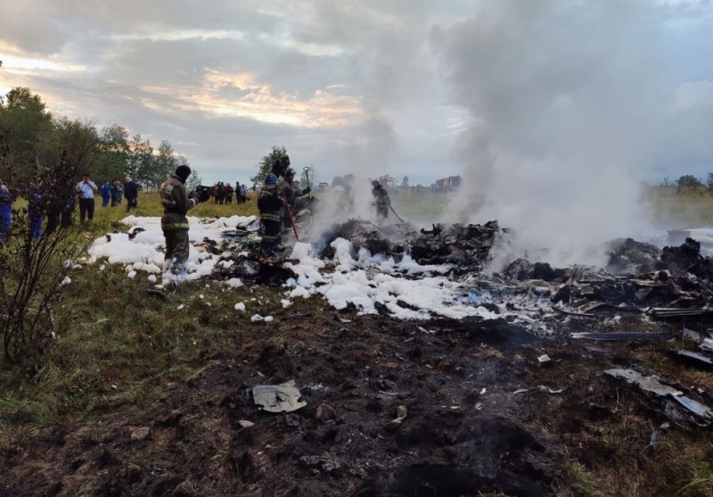 All that is left of the jet is a charred heap of metal