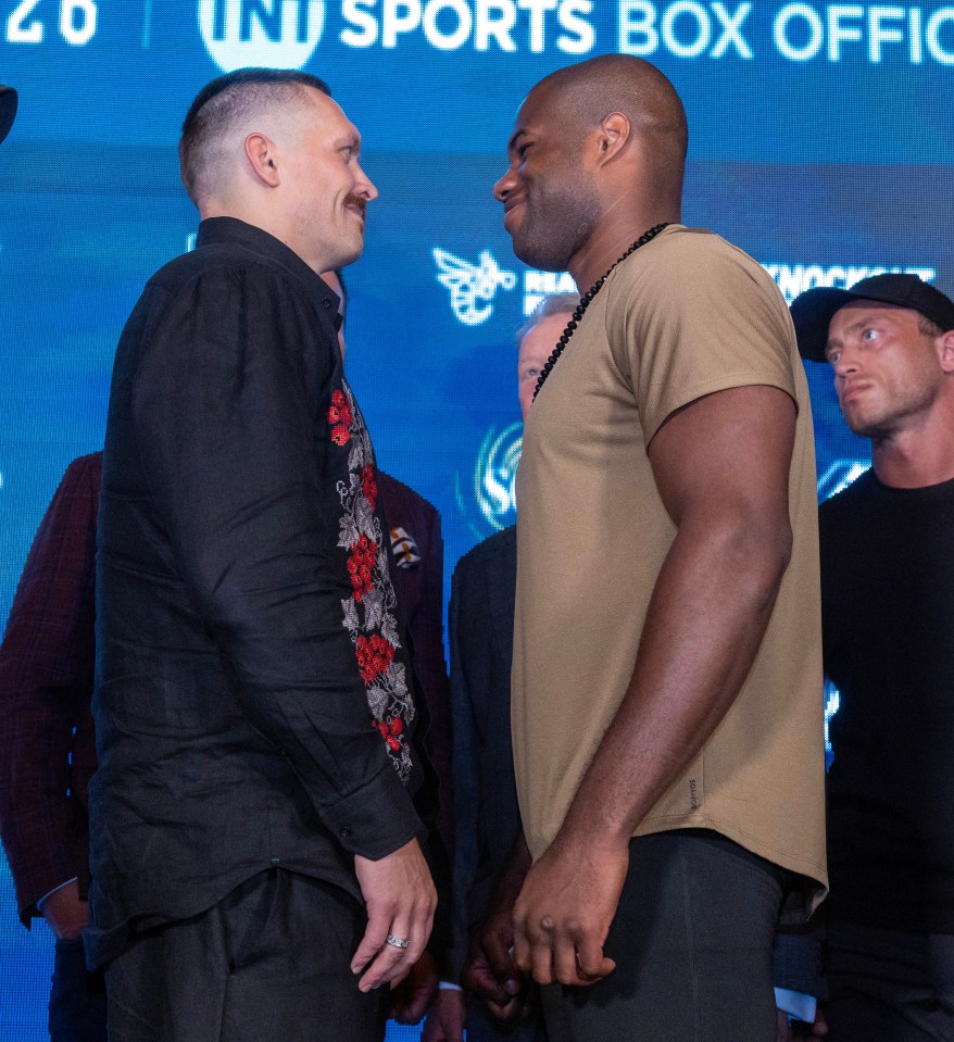 Daniel Dubois lock eyes before they clash in the ring