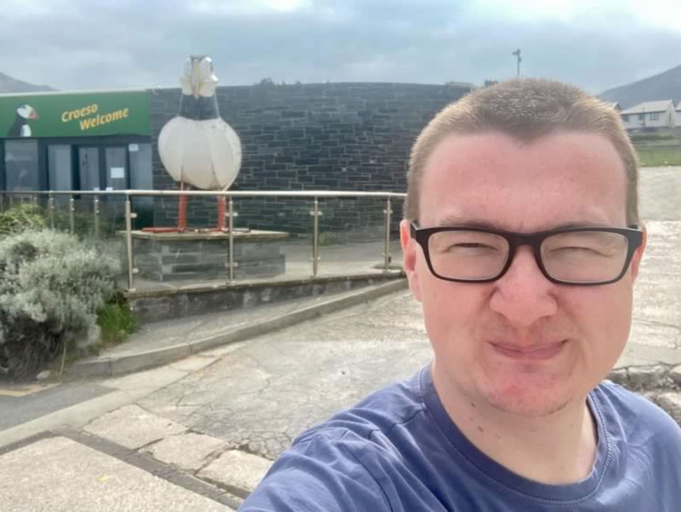 Rich James Cross, 25, at the Puffin Cafe in Northampton