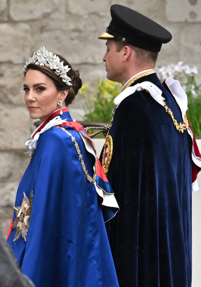 The Princess of Wales Kate Middleton and Prince William, Prince of Wales at the Coronation of King Charles III and Queen Camilla on May 06, 2023