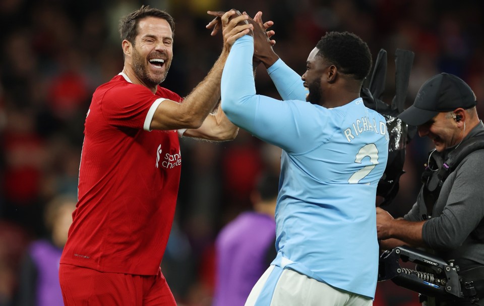 Jamie Redknapp and Micah Richard both wore shirts of United’s rivals at Old Trafford