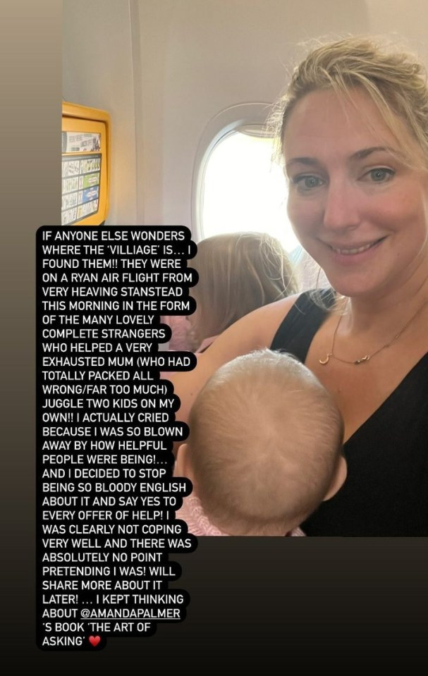 Ali Bastian broke down in tears on a Ryanair flight while travelling with her children