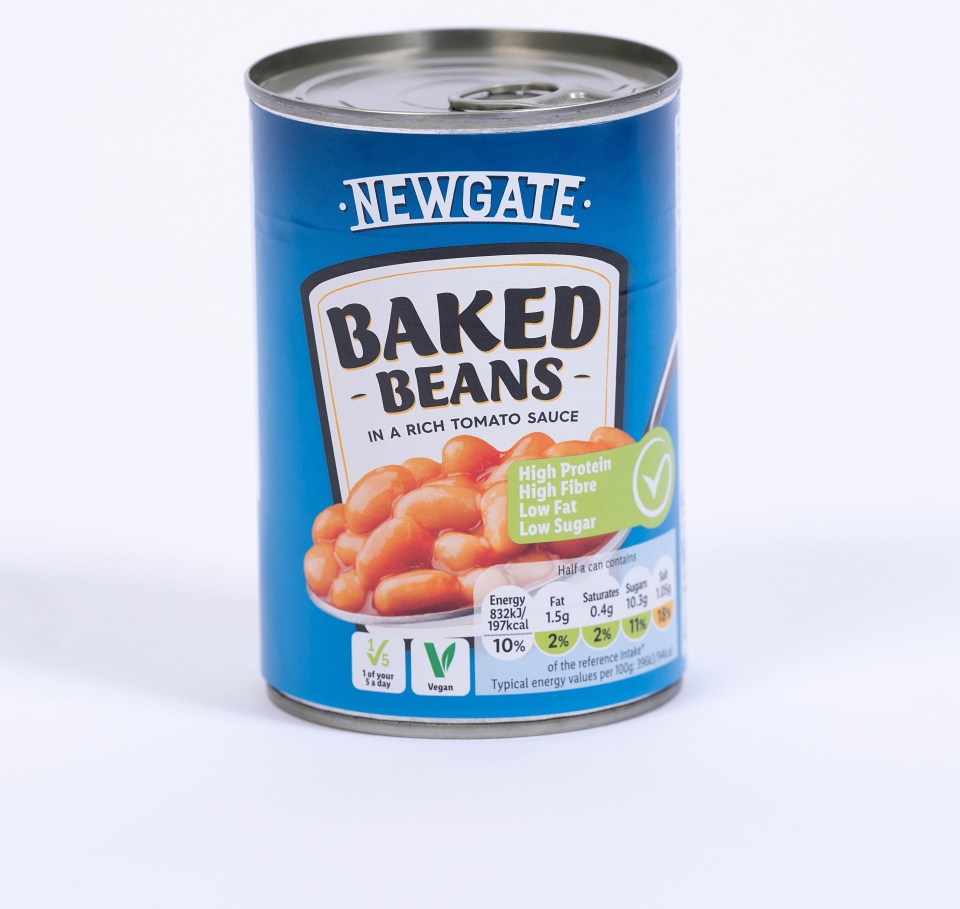 Newgate baked beans had the highest bean count with 428 per can