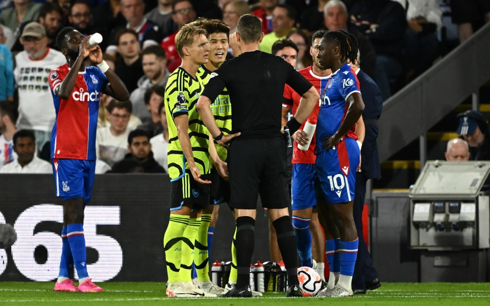 Takehiro Tomiyasu was sent off for a second yellow card