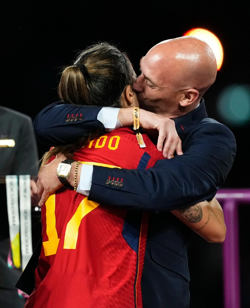 Rubiales kissed Jenni Hermoso on the lips at the Women's World Cup final