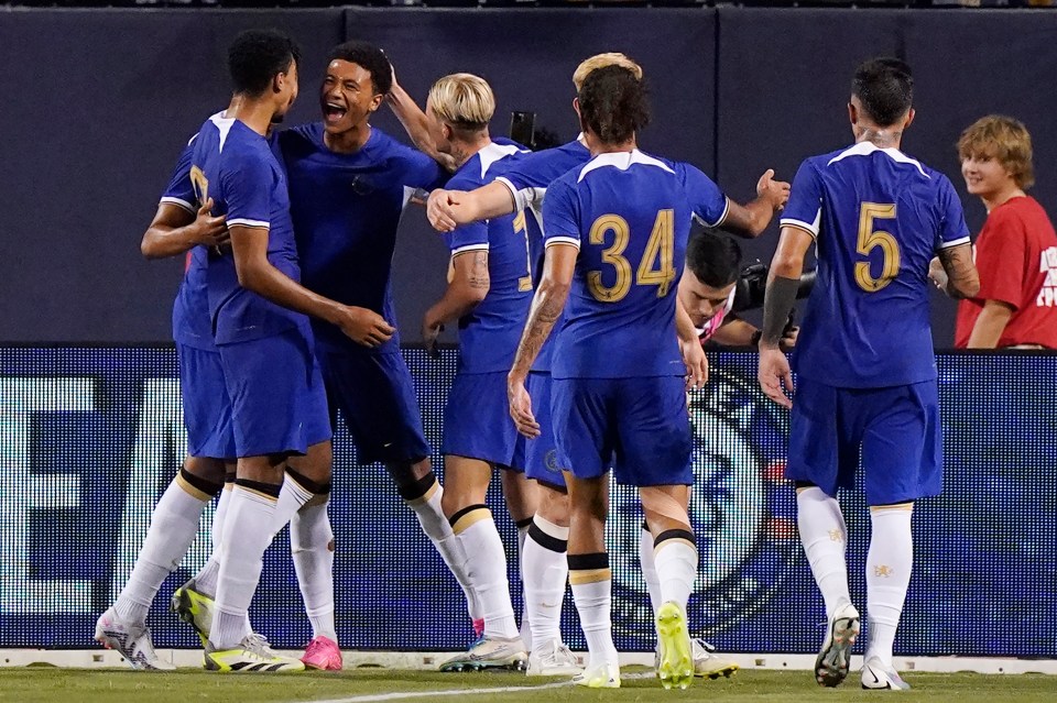 Chelsea stars congratulate defender Burstow after his late equaliser