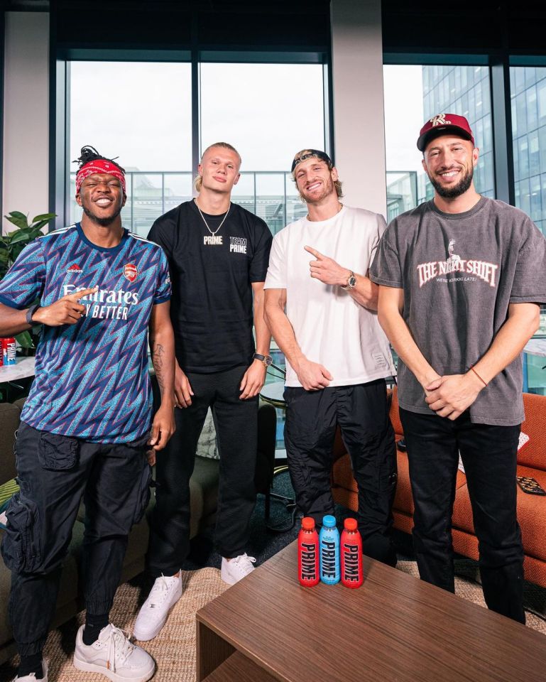 KSI, Erling Haaland, Logan Paul and Mike Majlak