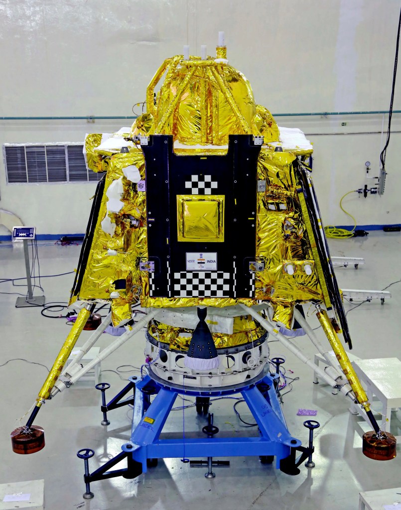 A photograph of Vikram Lander released by Indian Space Research Organization (ISRO) on Aug.5, 2023. India was counting down to landing a spacecraft near the moons south pole Wednesday. Chandrayaan-3  moon craft in Sanskrit  took off from a launchpad in Sriharikota in southern India on July 14, heading for the far side of the moon. (Indian Space Research Organization via AP)