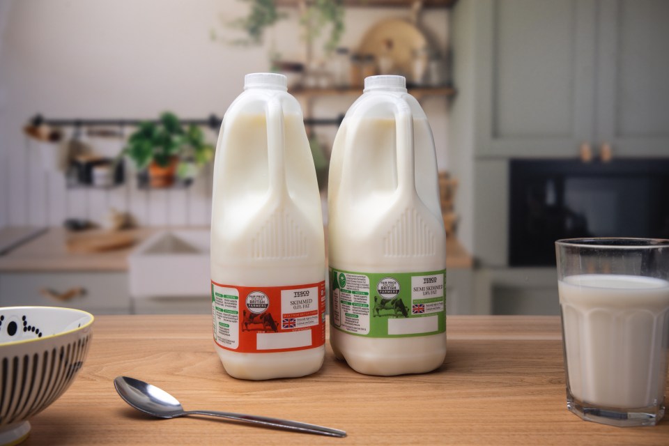 Tesco is ditching coloured caps on its milk bottles