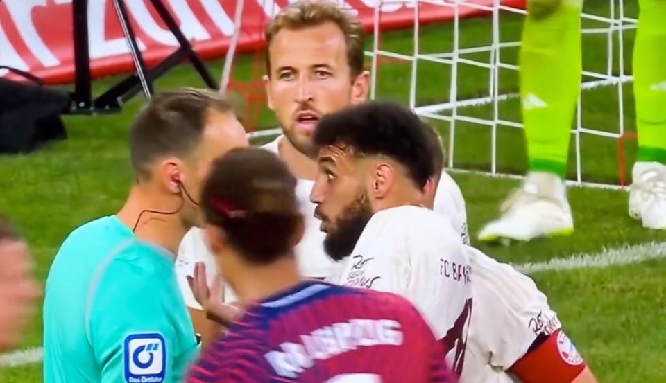 Harry Kane tried to approach the ref before stopping in his tracks