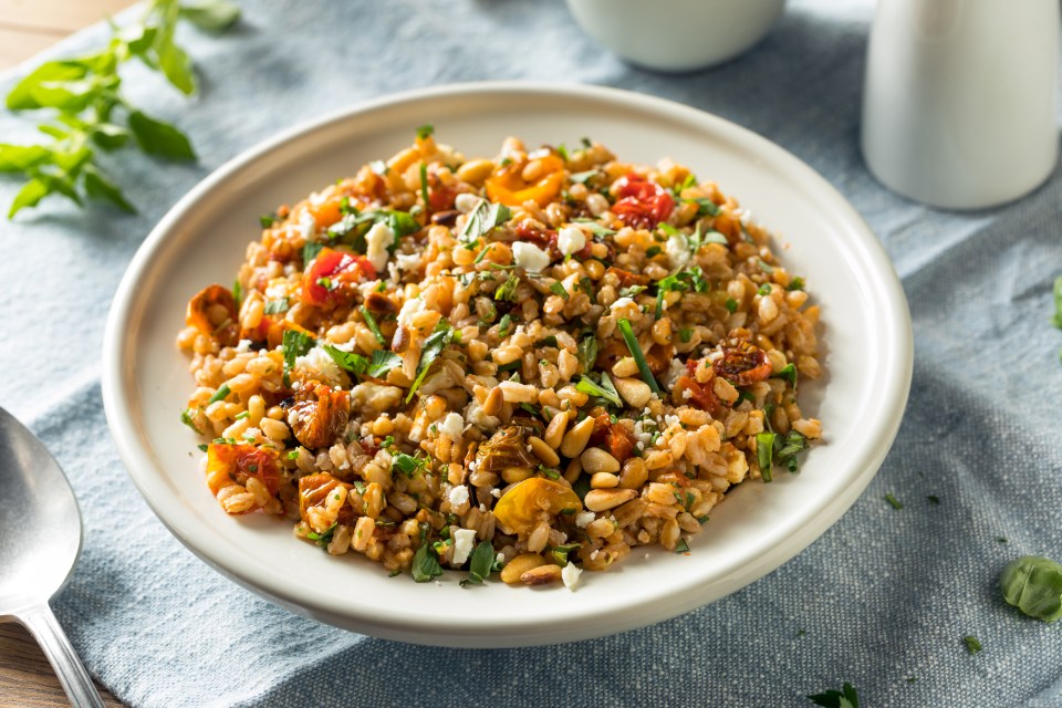 Farro pictured in a salad