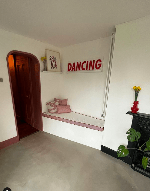 He has even created a ‘snug’ with a ‘dancing’ sign on the wall