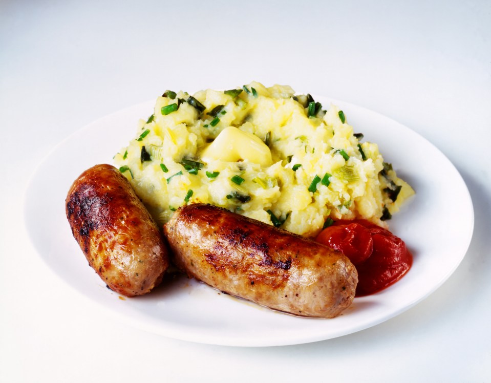 Bangers & mash are 1,900 calories and equal 1hr 58min of sex