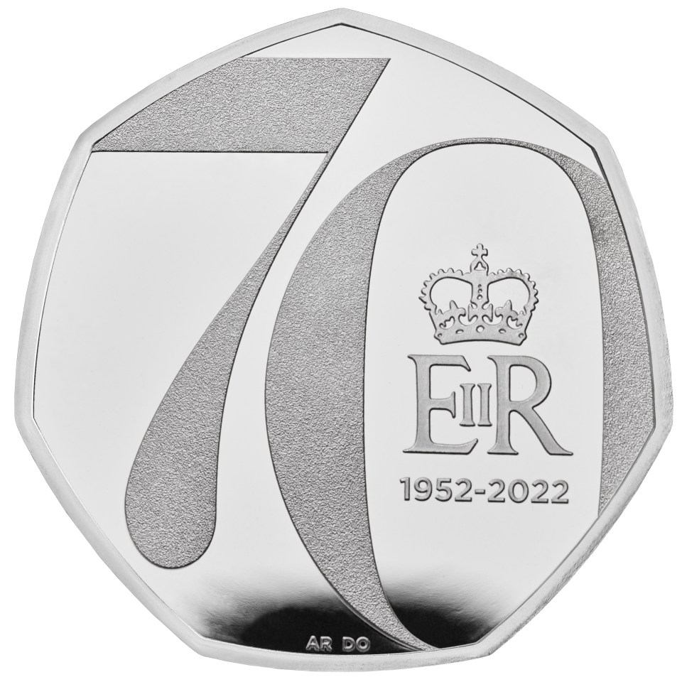 The 50p coin to commemorate the Platinum Jubilee of Her Majesty The Queen