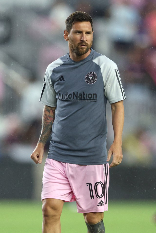 Aug 2, 2023; Fort Lauderdale, FL, USA; Inter Miami CF forward Lionel Messi (10) warms up before the match against Orlando City SC at DRV PNK Stadium. Mandatory Credit: Nathan Ray Seebeck-USA TODAY Sports