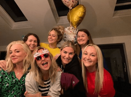 Tina O'Brien enjoyed a night in with the girls to celebrate turning 40