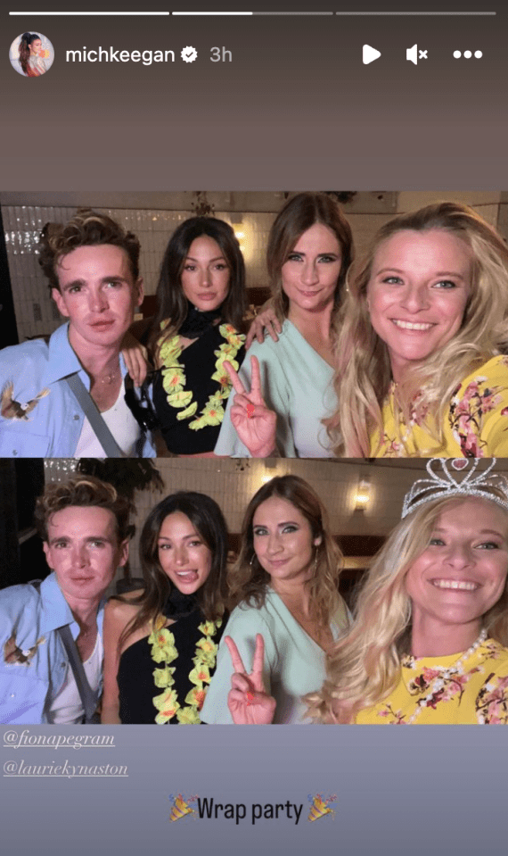 Michelle was at the 'wrap party' for her latest Netflix project