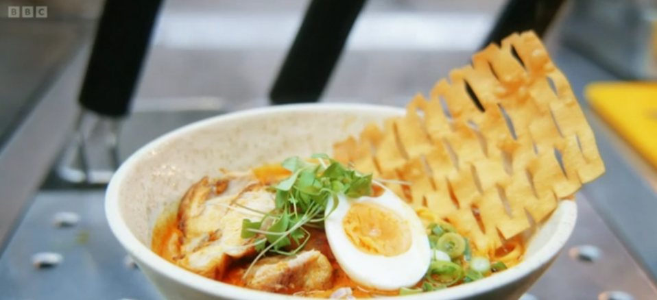 He created a Burmese curry in a professional kitchen a day earlier