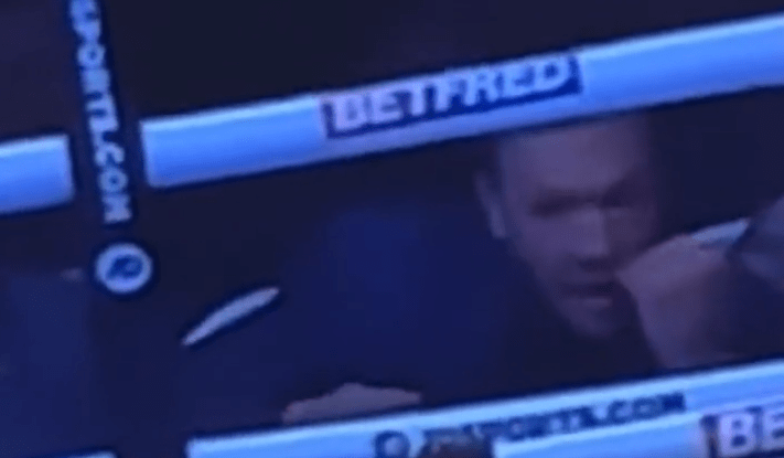 The UFC fighter was shadow boxing ringside