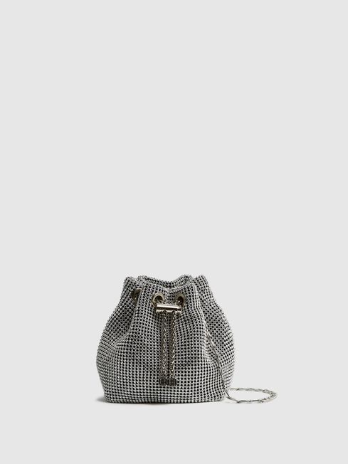 You could grab this crystal mini bucket bag for £148 from Reiss