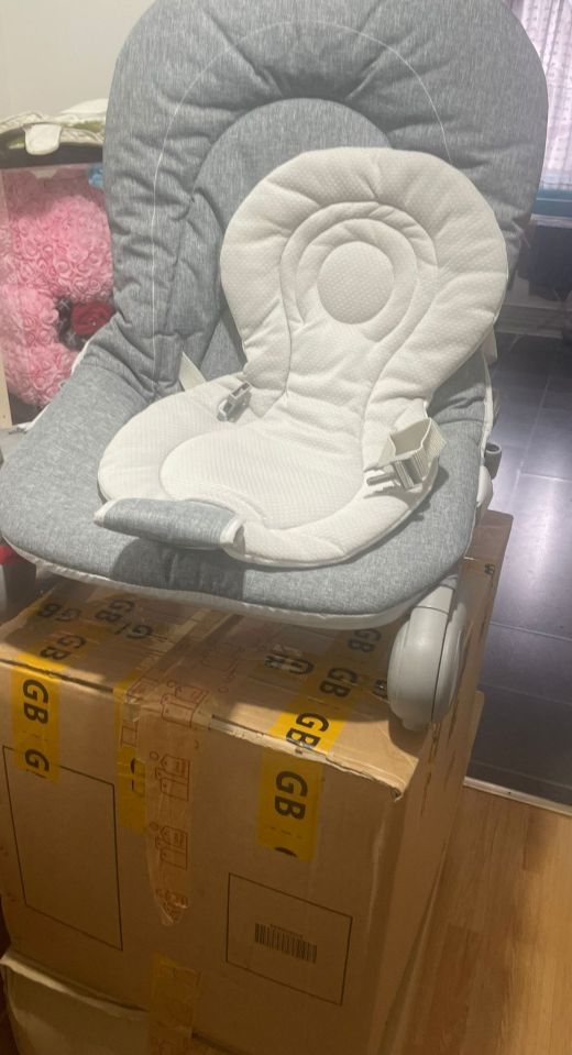 The new mum cried when she opened a box full of essential baby items