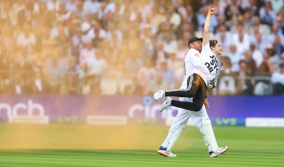 Just Stop Oil protesters disrupted The Ashes last month with Jonny Bairstow having to intervene