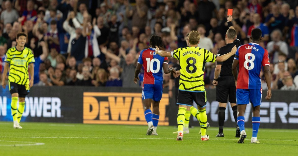 Takehiro Tomiyasu was sent off for a second yellow card